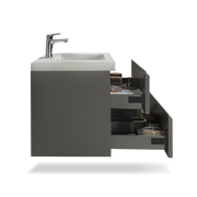 Floating Bathroom Vanity with Artificial Stone Integrated Top - TONA Onni