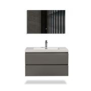 Floating Bathroom Vanity with Artificial Stone Integrated Top - TONA Onni