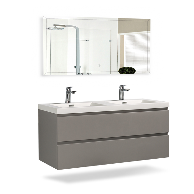 Floating Bathroom Vanity with Artificial Stone Integrated Top - TONA Onni