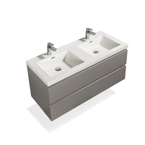 Floating Bathroom Vanity with Artificial Stone Integrated Top - TONA Onni