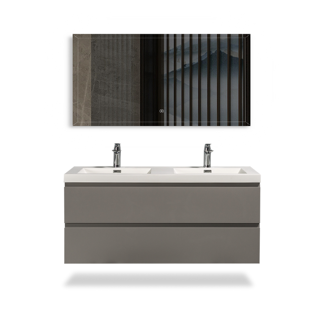 Floating Bathroom Vanity with Artificial Stone Integrated Top - TONA Onni