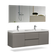 Floating Bathroom Vanity with Artificial Stone Integrated Top - TONA Onni