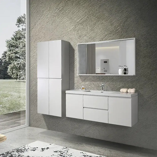 Floating Bathroom Vanity with Artificial Stone Integrated Top - TONA Onni